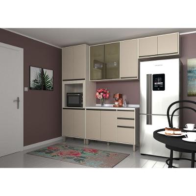 Cozinha Modulada Compacta 4 Peças Com Tampo E Vidro Reflecta Pátina Ff/mocca Laca