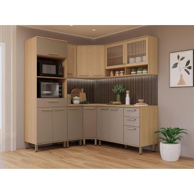 Cozinha Canto MDF 378cm Duna Luciane Freijó Cinammon