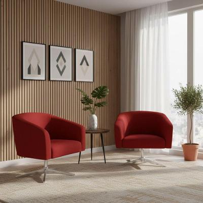 Poltrona Sala Decorativa Kit 2 Stella Giratória Veludo Mostarda D'Rossi