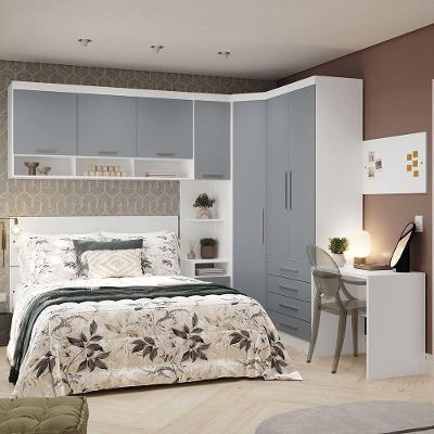 Quarto Casal 5 Módulos Cabeceira Alpes Luciane Móveis