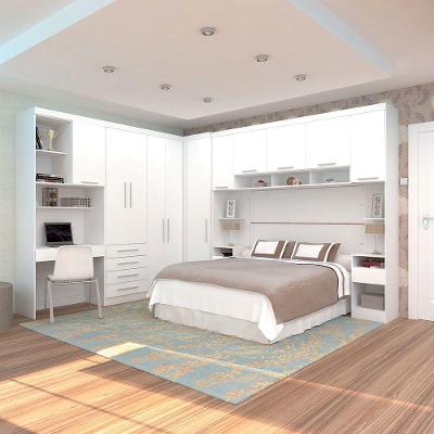 Quarto Home Office 6 Módulos E Cabeceira Alpes Luciane Móvei Branco Pf-branco Pf