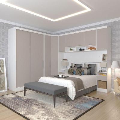 Quarto Com 6 Módulos E Cabeceira Alpes Luciane Móveis Branco Pf-cinammon Pf