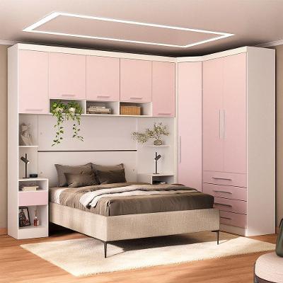 Quarto 8 Portas 6 Gavetas Cab Cs Alpes Master Luciane Móveis Branco Pf-rosa Pf