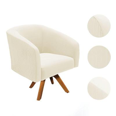 Kit 2 Poltronas Stella Giratória Veludo Bege