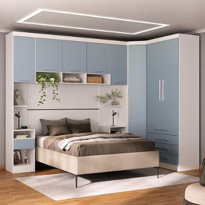 Quarto 8 Portas 6 Gavetas Cab Cs Alpes Master Luciane Móveis Branco Pf-grey Sky Pf