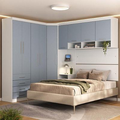 Quarto 9 Portas 5 Gavetas Cab Cs Alpes Master Luciane Móveis Branco Pf-grey Sky Pf