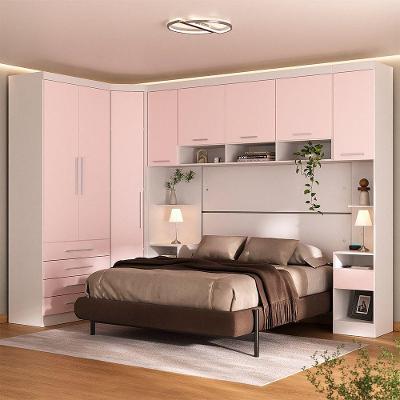 Quarto 8 Portas 6 Gavetas Cab Qn Alpes Master Luciane Móveis Branco Pf-rosa Pf