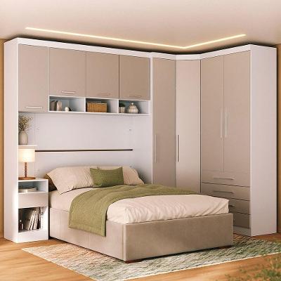 Quarto 8 Portas 5 Gavetas Cab Qn Alpes Master Luciane Móveis Branco Pf-cinammon Pf