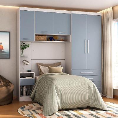 Quarto 5 Portas 5 Gavetas Cab St Alpes Master Luciane Móveis Branco Pf-grey Sky Pf