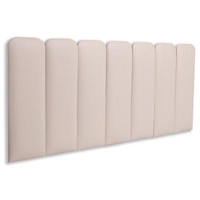 Cabeceira Casal Kit 7 Placas Modelo Arredondada para Cama com Fixação na Parede em MDF com Corino