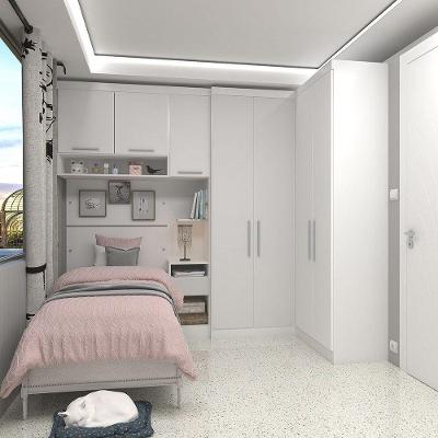 Quarto Com 5 Módulos Cabeceira Alpes Luciane Móveis Branco