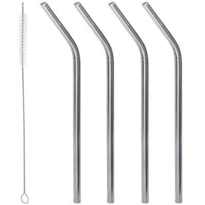 Conjunto 4 Canudos De Aço Inox Lyor Com Escova Para Limpeza 21,5cm