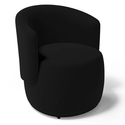 Poltrona Decorativa Aisha Orgânica Poltrona De Descanso Suede Preto Abmaza