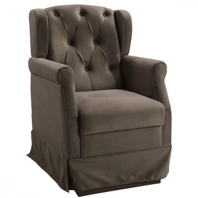Poltrona De Amamentação Balanço Ternura Castor Tecido Suede Star Confort