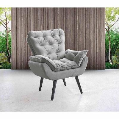 Poltrona Luxo Assento Fixo Tecido Veludo Vermelho De Casa Decor Estofados