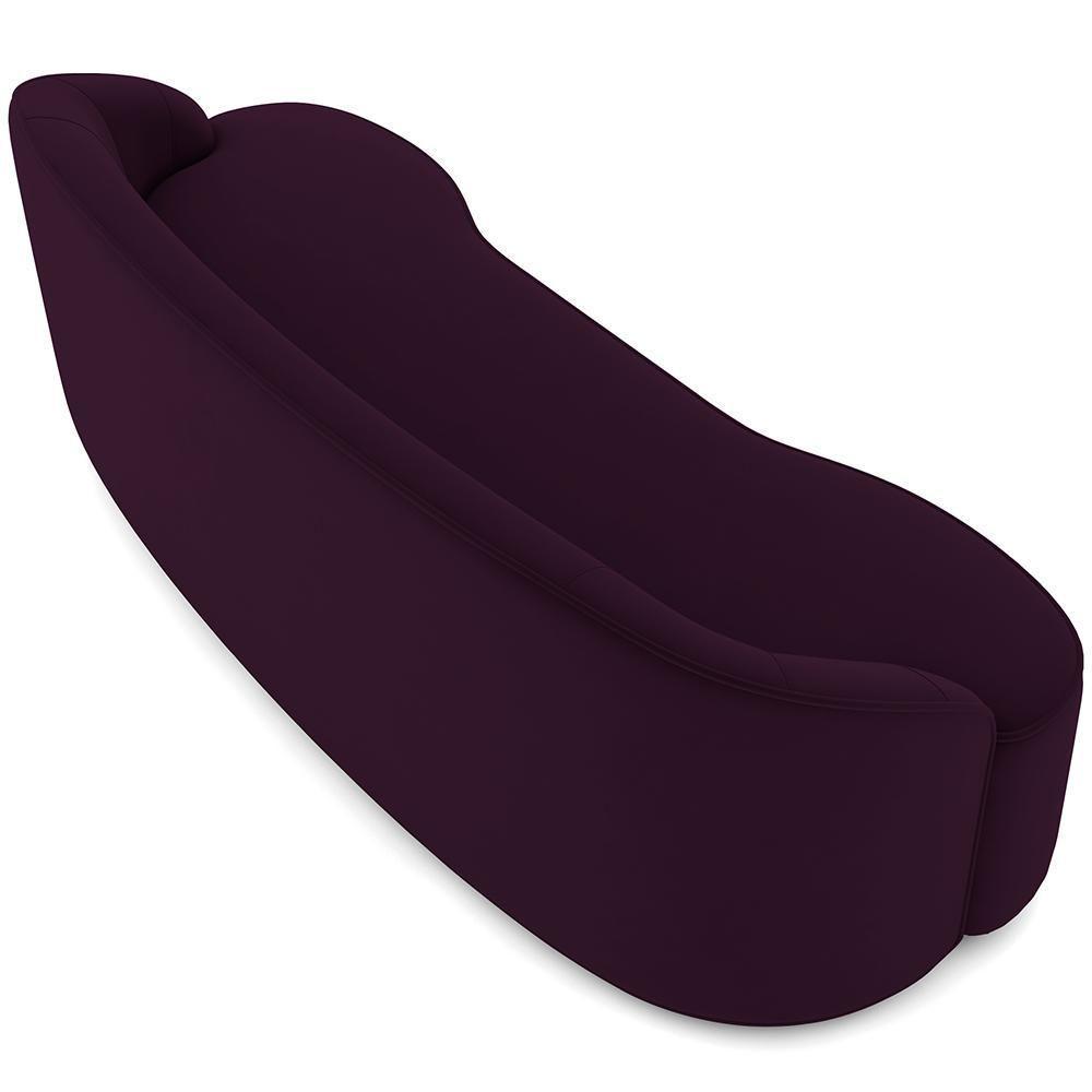 Sofá 4 Lugares Curvo Sala De Estar Living Lótus D02 Veludo Roxo 260 Cm C-292 - 6
