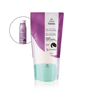 Refil Shampoo Cachos E Crespos Tododia Amora E óleo De Coco 300 Ml Natura