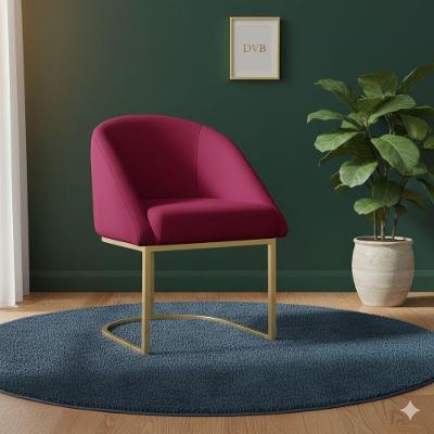 Poltrona Lua Decorativa para Quarto em Veludo Aconchegante Vinho