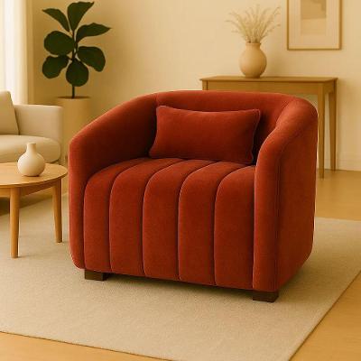 Poltrona Decorativa Lilian Para Sala Escritório Veludo Terracota SJ Móveis e Decoração