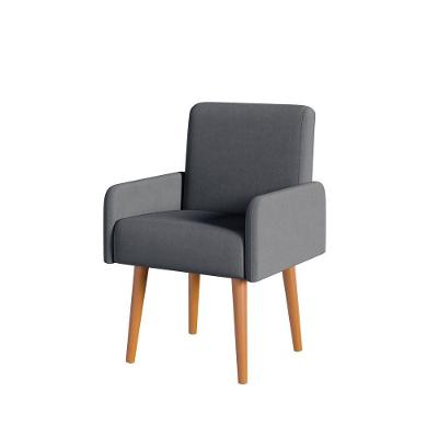 Poltrona Rebeca Moderna Veludo Cinza TB Ecommerce