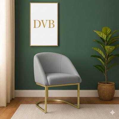 Cadeira Poltrona Lua Decorativa para Penteadeira em Veludo Cinza