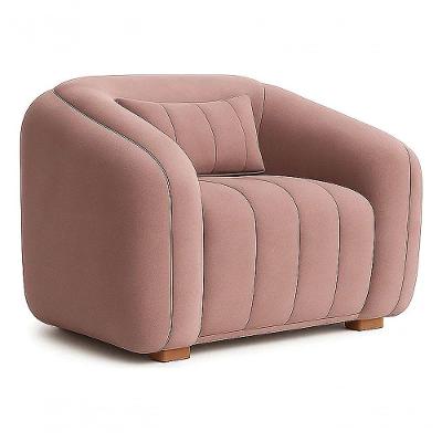 Poltrona Decorativa Lilian Para Sala Escritório Veludo Rosê SJ Móveis e Decoração