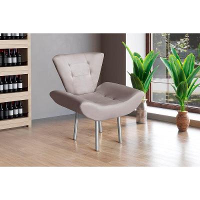 Poltrona Rubi Giratória Com Apoio Para Braços Veludo Azul De Casa Decor Estofados