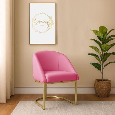 Poltrona Lua Decorativa para Quarto em Tecido Veludo Giratória Confortável Rosa