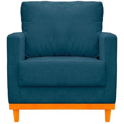 Poltrona Berlim Tecido Impermeável Azul Ateliê do Conforto