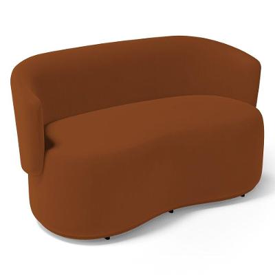 Poltrona Namoradeira Aisha Orgânica 2 Lugares Veludo Terracota Abmaza