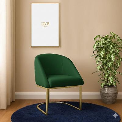 Poltrona Lua Decorativa para Quarto em Veludo Confortável Verde