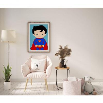 Quadro Infantil Decorativo Baby Superman Retangular 20x30 Amadeirado