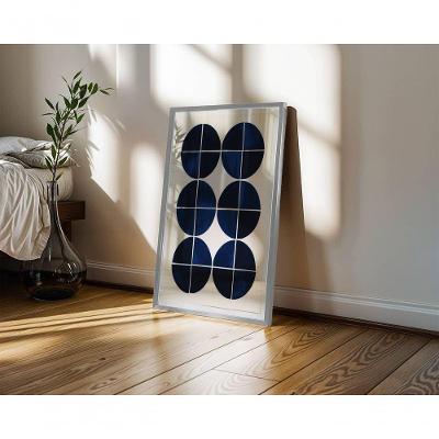Quadro Decorativo Bauhaus 7 Abstrato Geométrico Retangular 60X90 Preto