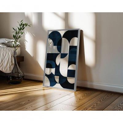 Quadro Decorativo Bauhaus 8 Abstrato Geométrico Retangular 60 X 90 Branco para Decoração Moderna