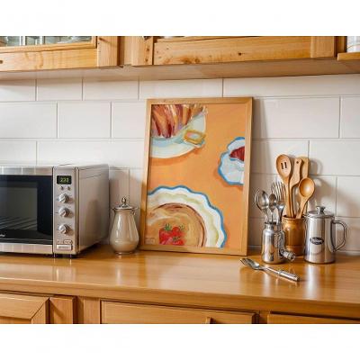 Quadro Decorativo Café da Manhã em Paris Retangular 50x70CM Branco