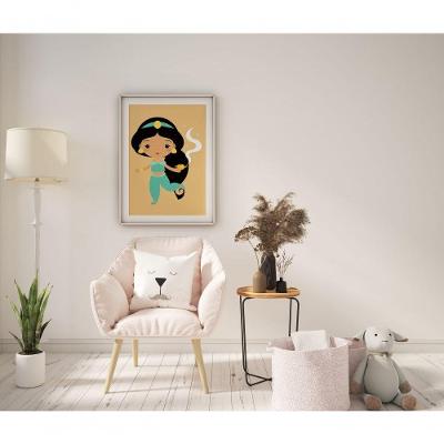 Quadro Infantil Decorativo Baby Jasmine Retangular 30X40 com Moldura e Vidro Preto