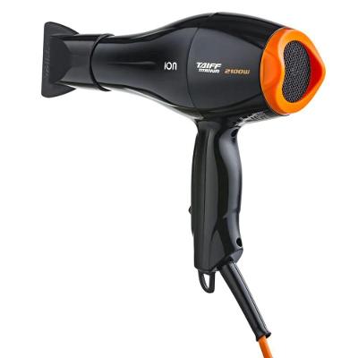 Secador de Cabelo Titanium 2100W Cerâmica Íons Negativos Preto e Laranja Taiff 220V