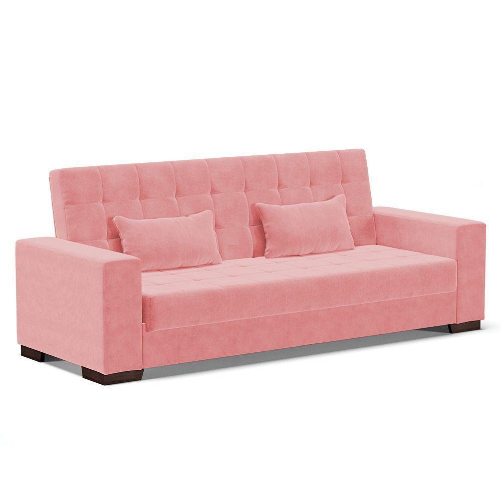 Sofá Cama Decorativo 210Cm Beesley Suede Rose - Gran Belo - 1