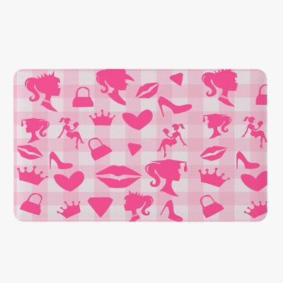 Tapete Para Quarto Infantil Estampado Paty Pink 60cm X 40cm - Base Antiderrapante