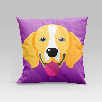 Capa De Almofada Estampada Pet Dog Em Veludo Suede 45cm X 45cm - Decoração Raças Cachorros Cor Beagle