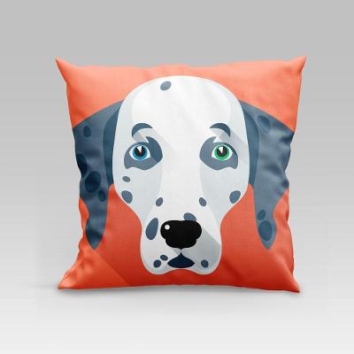 Capa De Almofada Estampada Pet Dog Em Veludo Suede 45cm X 45cm - Decoração Raças Cachorros Cor Dálmata