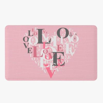 Tapete Para Quarto Estampado Love Rosê 60cm X 40cm - Base Antiderrapante Cor Love1