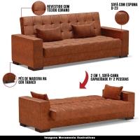 Sofá Cama Decorativo 210Cm Beesley Pu Nozes - Gran Belo - 6