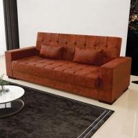 Sofá Cama Decorativo 210Cm Beesley Pu Nozes - Gran Belo - 8