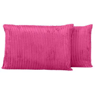 Par De Fronhas Em Manta Canelada 70cm X 50cm - Mantinha Microfibra Pink