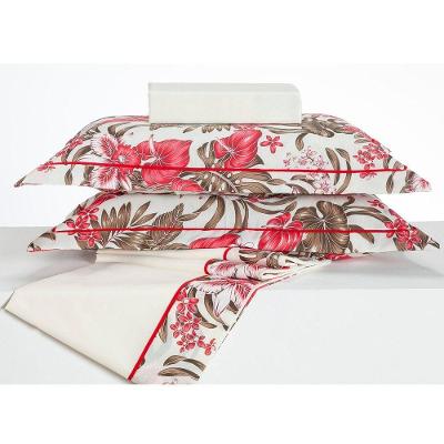 Jogo De Cama Vitória Vermelho/tabaco Casal 04 Peças 140 Fios