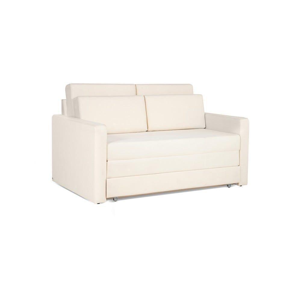 Sofá Cama Castor Casal Salerno Max Suede Bege 2 Lugares - 1