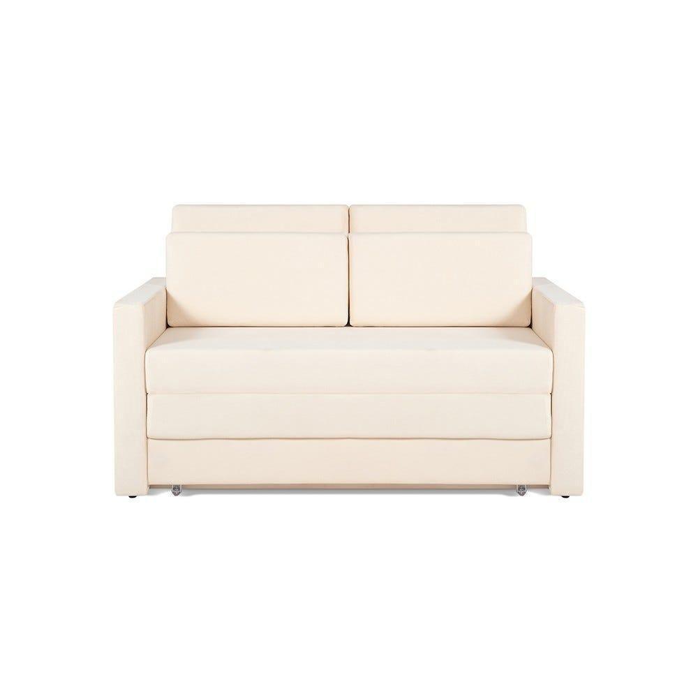 Sofá Cama Castor Casal Salerno Max Suede Bege 2 Lugares - 10