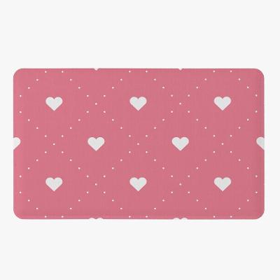 Tapete Para Quarto Estampado Love Rosê 60cm X 40cm - Base Antiderrapante Cor Love2