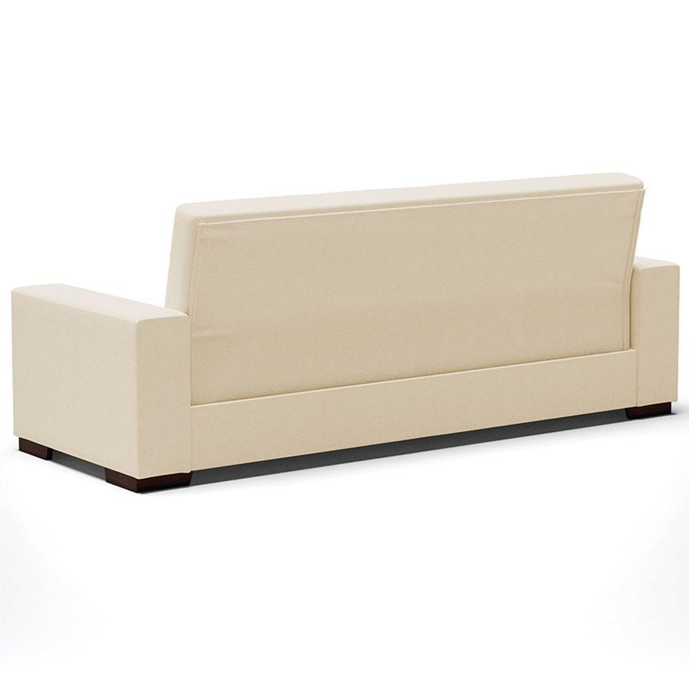 Sofá Cama Decorativo 210Cm Beesley Linho Bege - Gran Belo - 2